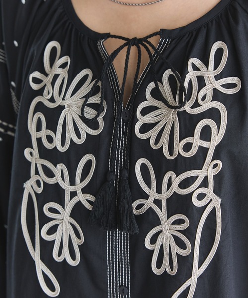 「LAVEANGE」 長袖ワンピース 4L ブラック レディース_画像7