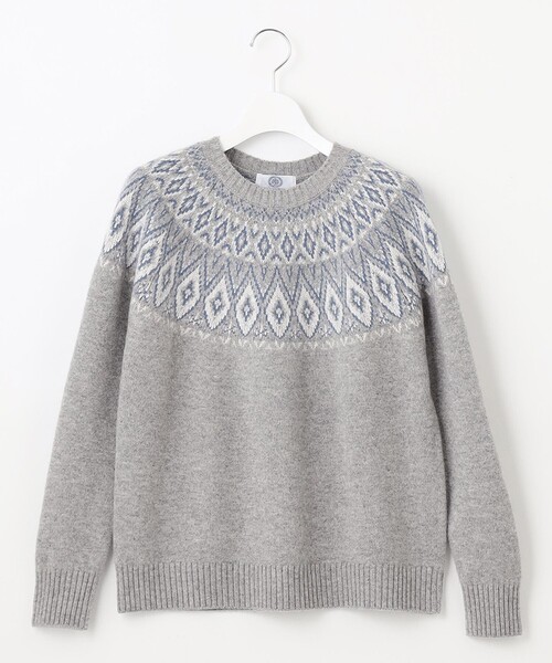 「J.PRESS」 長袖ニット LARGE ベージュ レディース_画像7