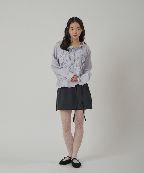 新品タグ付き　OHGA GATHER BLOUSE ギャザーブラウス　ブラック gather blouse | ギャザーブラウス – Nos class