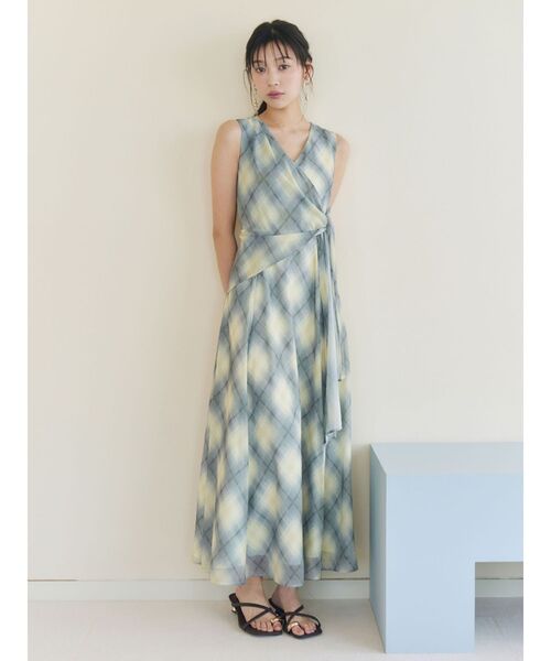 LAGUNAMOON（ラグナムーン） ワンピース ノットカシュクールチェック