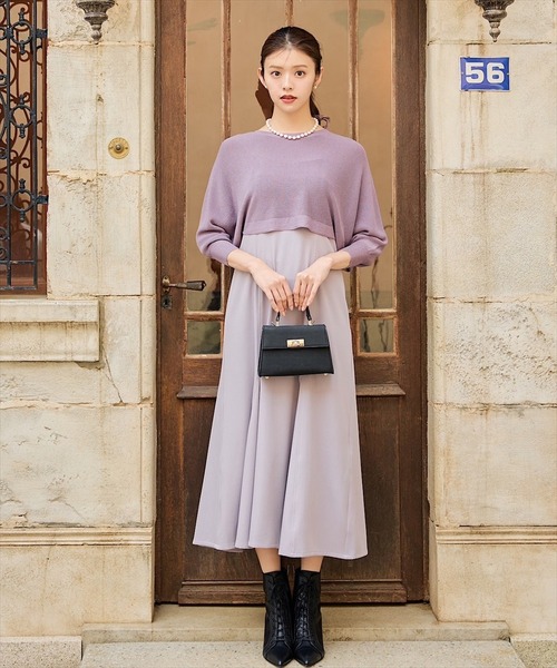 「SWINGLE」 コンビワンピース MEDIUM ブラック レディース_画像2