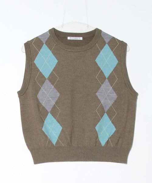未使用 6 ROKU BEAUTY&YOUTH UNITED ARROWS ユナイテッドアローズ 8618-299-0176-3900 ニットベスト FREE 分類外繊維(和紙) 他 ノースリーブ レディース AY7271A14 BEAUTY＆YOUTH UNITED ARROWS ニットベスト FREE オリーブ レディース