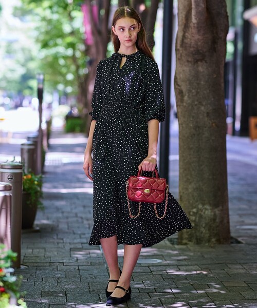 「DRESSTERIOR」 長袖ワンピース 38 ブラック レディースの画像