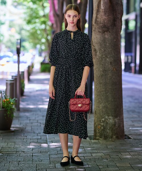 「DRESSTERIOR」 長袖ワンピース 38 ブラック レディースの画像