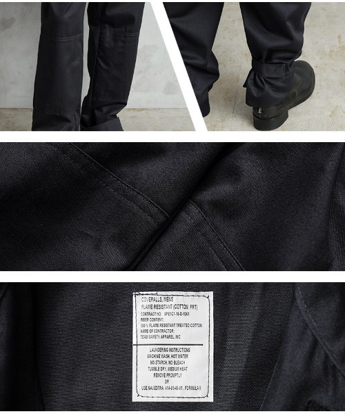 オールインワン 実物 新品 デッドストック 米軍 FLAME RESISTANT ウエストアジャスター エンジニア カバーオール メンズ レディース