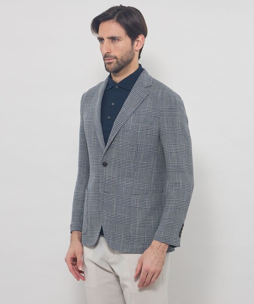 ジャケット テーラードジャケット 「LEON掲載」「BREASY JACKET」LENO CLOTH グレンチェックジャケット メンズの画像