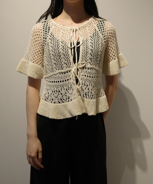 CLANE ニット CLANE（クラネ） ニット セーター CLANE W FACE RIBBON CROCHET KNIT