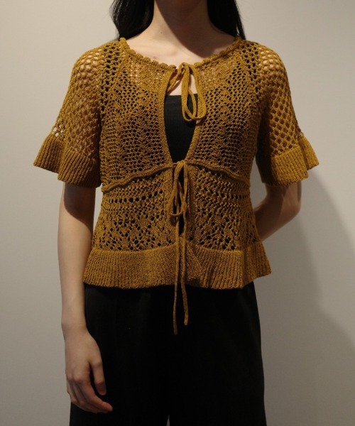 CLANE（クラネ） ニット セーター CLANE W FACE RIBBON CROCHET KNIT
