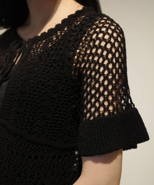 CLANE（クラネ） ニット セーター CLANE W FACE RIBBON CROCHET KNIT