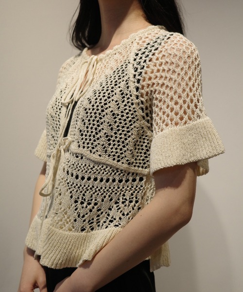 CLANE（クラネ） ニット セーター CLANE W FACE RIBBON CROCHET KNIT