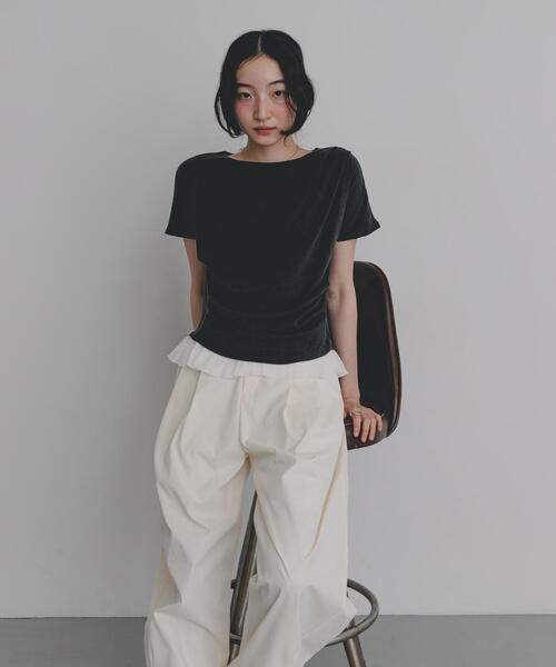 SENSE OF PLACE by URBAN RESEARCH tシャツ 半袖 フリルドレープトップ