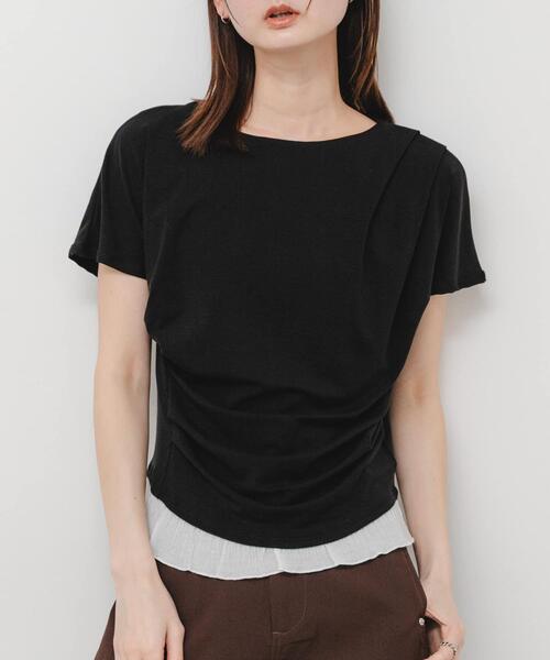SENSE OF PLACE by URBAN RESEARCH tシャツ 半袖 フリルドレープトップ