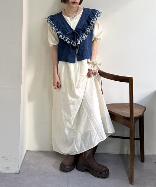 「w closet」 ベスト 0 オレンジ レディース_画像4