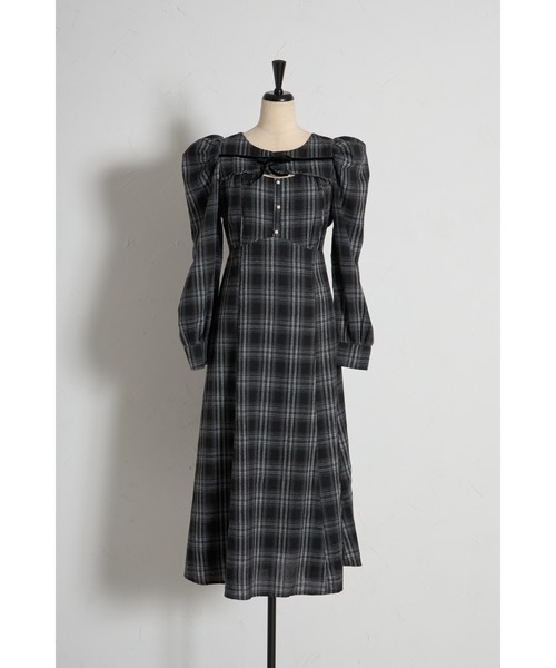 「tocco closet」 長袖ワンピース M ブラウン レディース_画像4