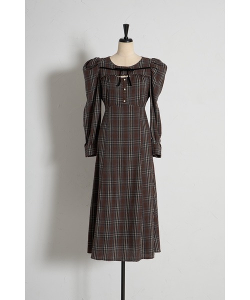 「tocco closet」 長袖ワンピース M ブラウン レディース_画像5