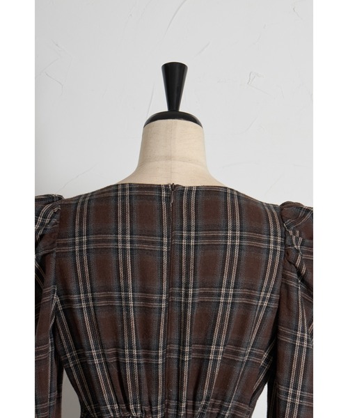 「tocco closet」 長袖ワンピース M ブラウン レディース_画像9