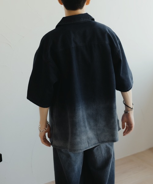 「epnok」 半袖シャツ LARGE ブラック メンズ_画像8