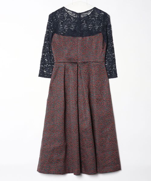 「GRACE CONTINENTAL」 7分袖ワンピース 36 ネイビー レディース_画像2