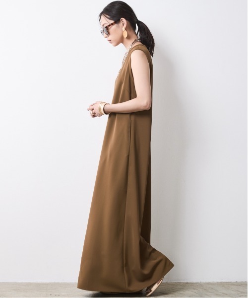 「CHIC STYLE」 ノースリーブワンピース M ブラック レディース_画像3