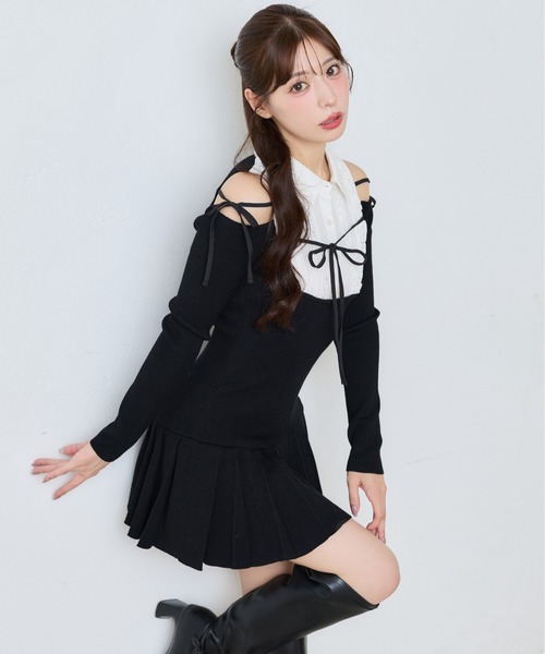 one after another NICE CLAUP ワンピース 「SMサイズ展開」肩あき