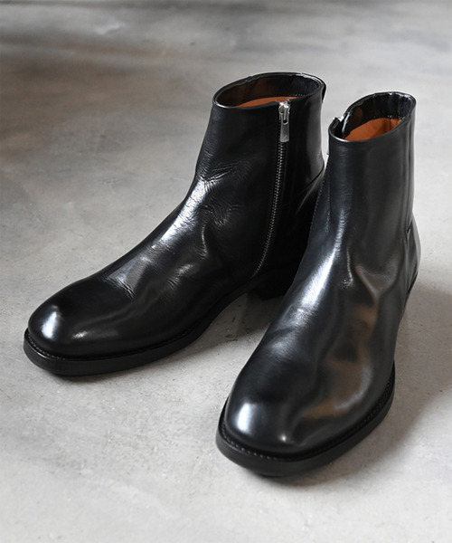 EARLE（アール） ブーツ アール / New side zip boots キップレザー