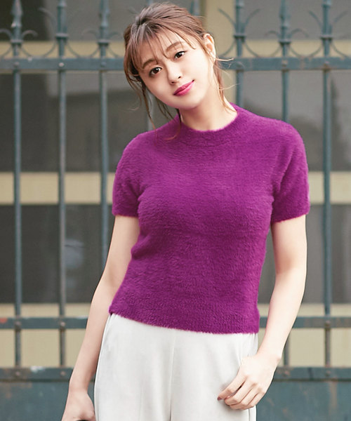 ニット ふわふわシャギーハイネックニットトップス レディース 半袖 セーター C35 神戸レタス Zozotown Paypayモール店 通販 Paypayモール