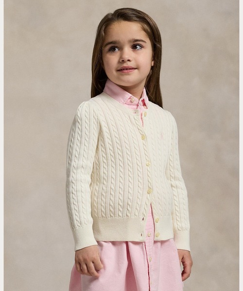ralph lauren kids ミニケーブル コットン カーディガン キッズ Polo Ralph Lauren Childrenswear カーディガン ミニ ケーブル