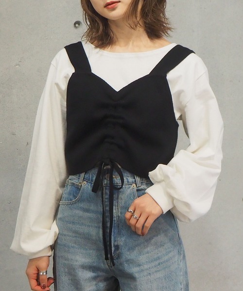 tiptop（ティップトップ） ベスト 2021SS フロントドロストビスチェ