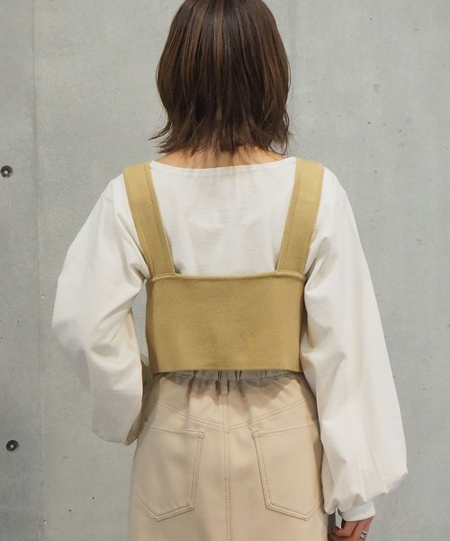 tiptop（ティップトップ） ベスト 2021SS フロントドロストビスチェ