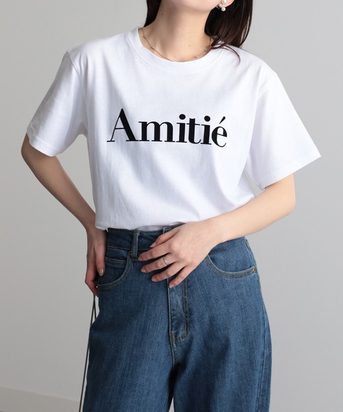 RANAN（ラナン） tシャツ フロッキープリントロゴTシャツ レディース