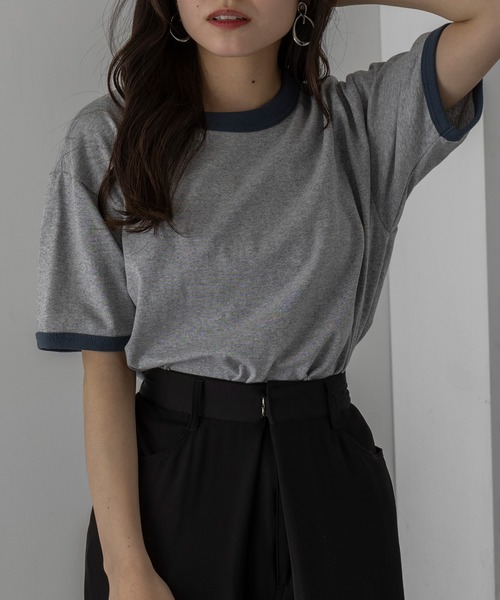 CROSS & STITCH tシャツ 半袖 「Cross＆Stitch」カレッジリンガーT