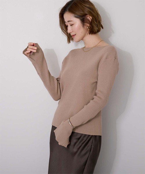 ur's（ユアーズ） ニット セーター ボートネックスリットスリーブ