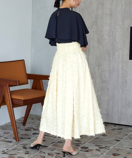 RUIRUE BOUTIQUE スカート カットジャカードハイウエスト美脚スカート  