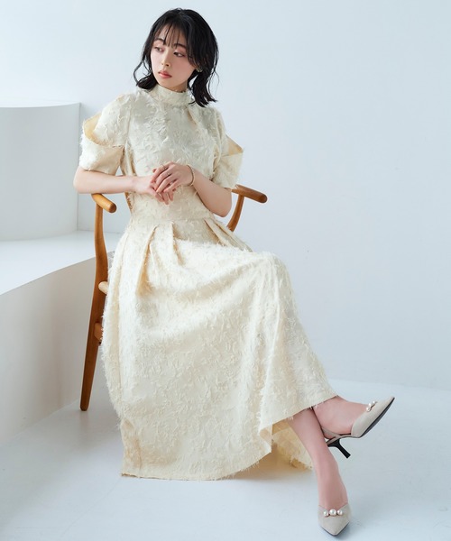 RUIRUE BOUTIQUE スカート カットジャカードハイウエスト美脚スカート  