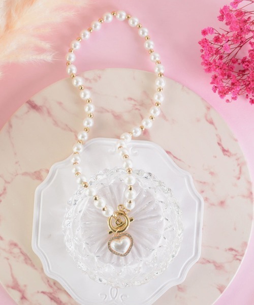 VIBGYOR Women ネックレス 「float」ハートモチーフ パール