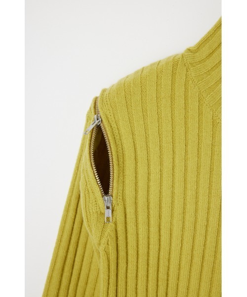 THROW by SLY ニット セーター SHOULDER ZIP OPEN RIB MG TOPS