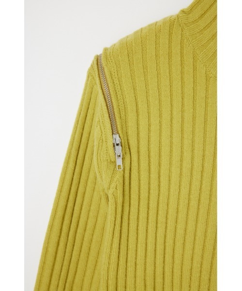 THROW by SLY ニット セーター SHOULDER ZIP OPEN RIB MG TOPS
