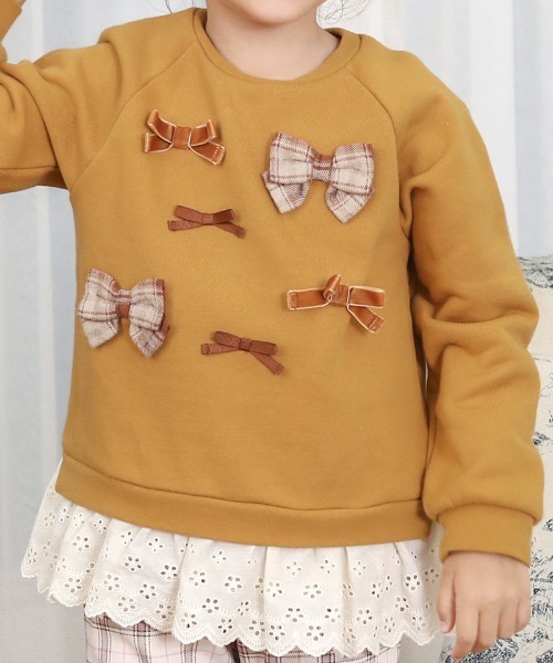 Biquette Club トレーナー リボン裾フリルトレーナー キッズ 子供服