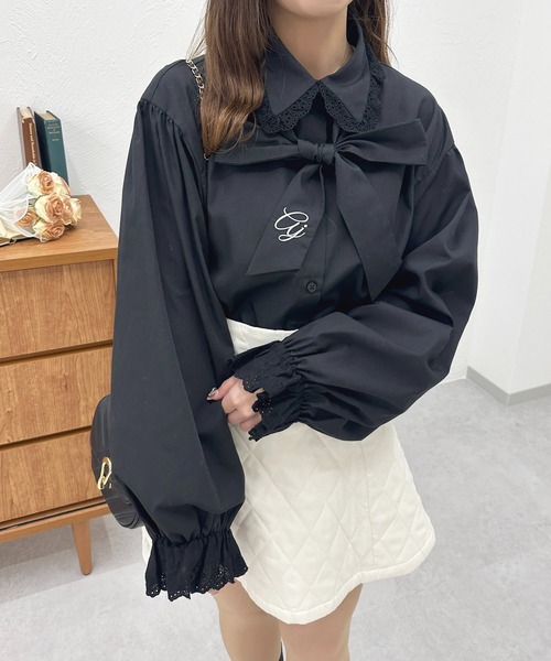 極美品 希少 コムデギャルソン フレア ボリューム ブラウス 黒 リボン 長袖 お 得 な 通販 サイトファッション - 極美品 希少 コムデギャルソン