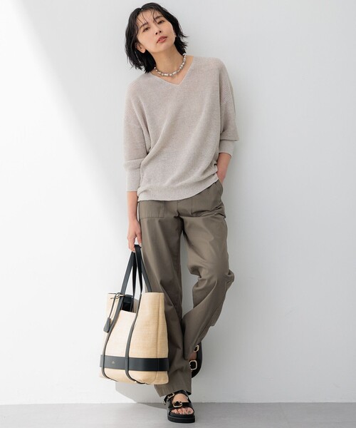 23区【Oggi4月号掲載/洗える】スラブツイルストレッチ ベイカー パンツ 23区 L(ニジュウサンク エル)の【Oggi4月号掲載/洗える】スラブ
