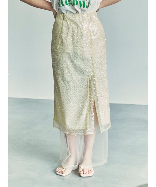Ungrid（アングリッド） スカート ミドル丈スパンコールスカート