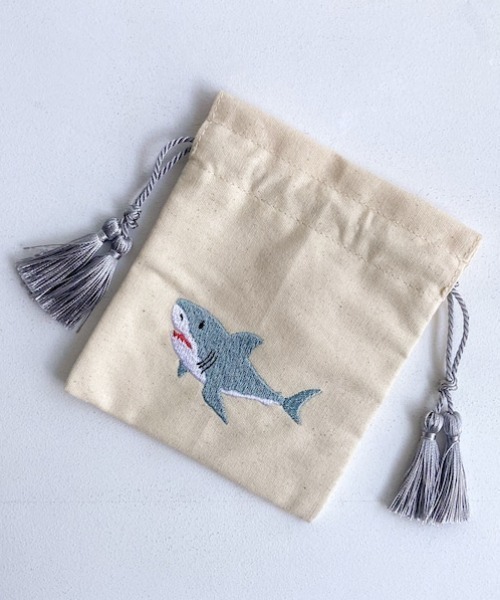 flapper_bags ポーチ FLAPPER フラッパー：アニマル刺繍巾着ポーチ3