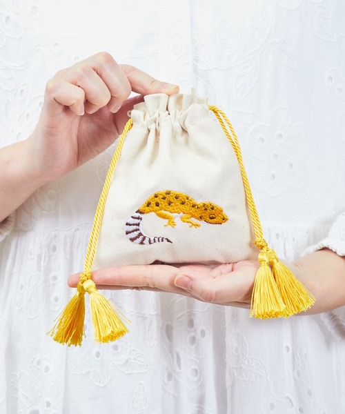 flapper_bags ポーチ FLAPPER フラッパー：アニマル刺繍巾着ポーチ3