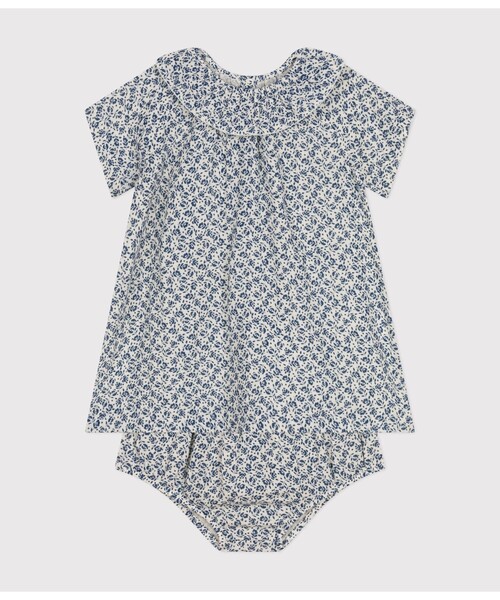 【新品】プチバトー　ダブルガーゼワンピース＆ブルマセット　24m 86㎝ PETIT BATEAU ワンピース ダブルガーゼワンピース＆ブルマセット