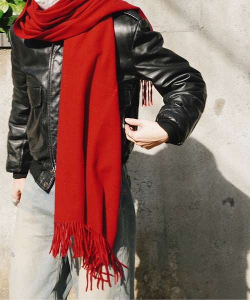 the ednooni 赤マフラー　red Noen（ノエン） マフラー ベーシックレギュラーマフラー メンズ