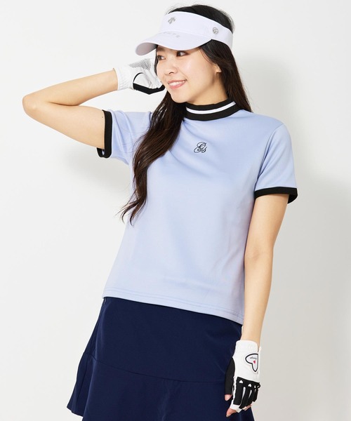 ラインロゴ 半袖モックネックシャツ レディース TOMMY HILFIGER GOLF ラインロゴ 半袖モックネックシャツ