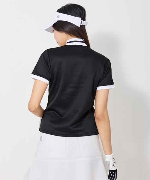 ラインロゴ 半袖モックネックシャツ レディース TOMMY HILFIGER GOLF ラインロゴ 半袖モックネックシャツ