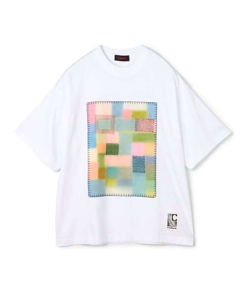 CABaN tシャツ スビンコットン モザイクプリントTシャツ メンズ