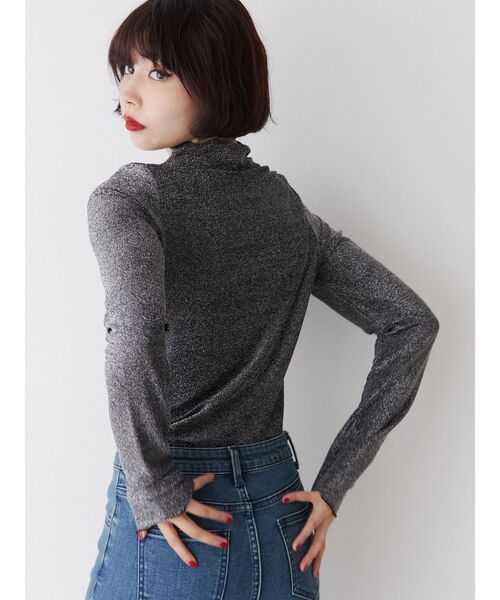 jouetie tシャツ ラメハイネックトップス レディース : ZOZOTOWN