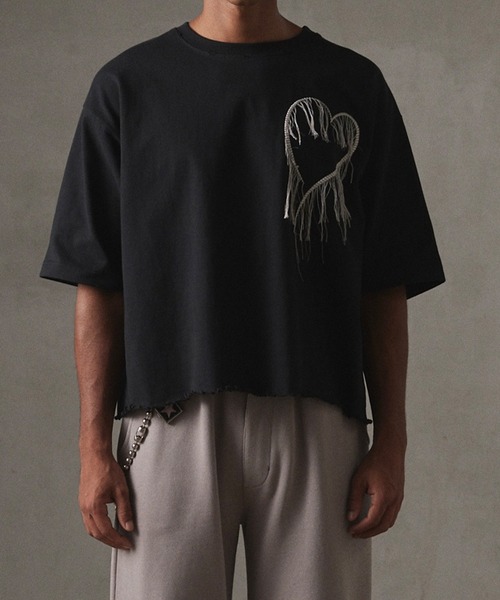 GRANCY tシャツ 「GRANCY」Damage HeartEmbroidery Halfsleeve